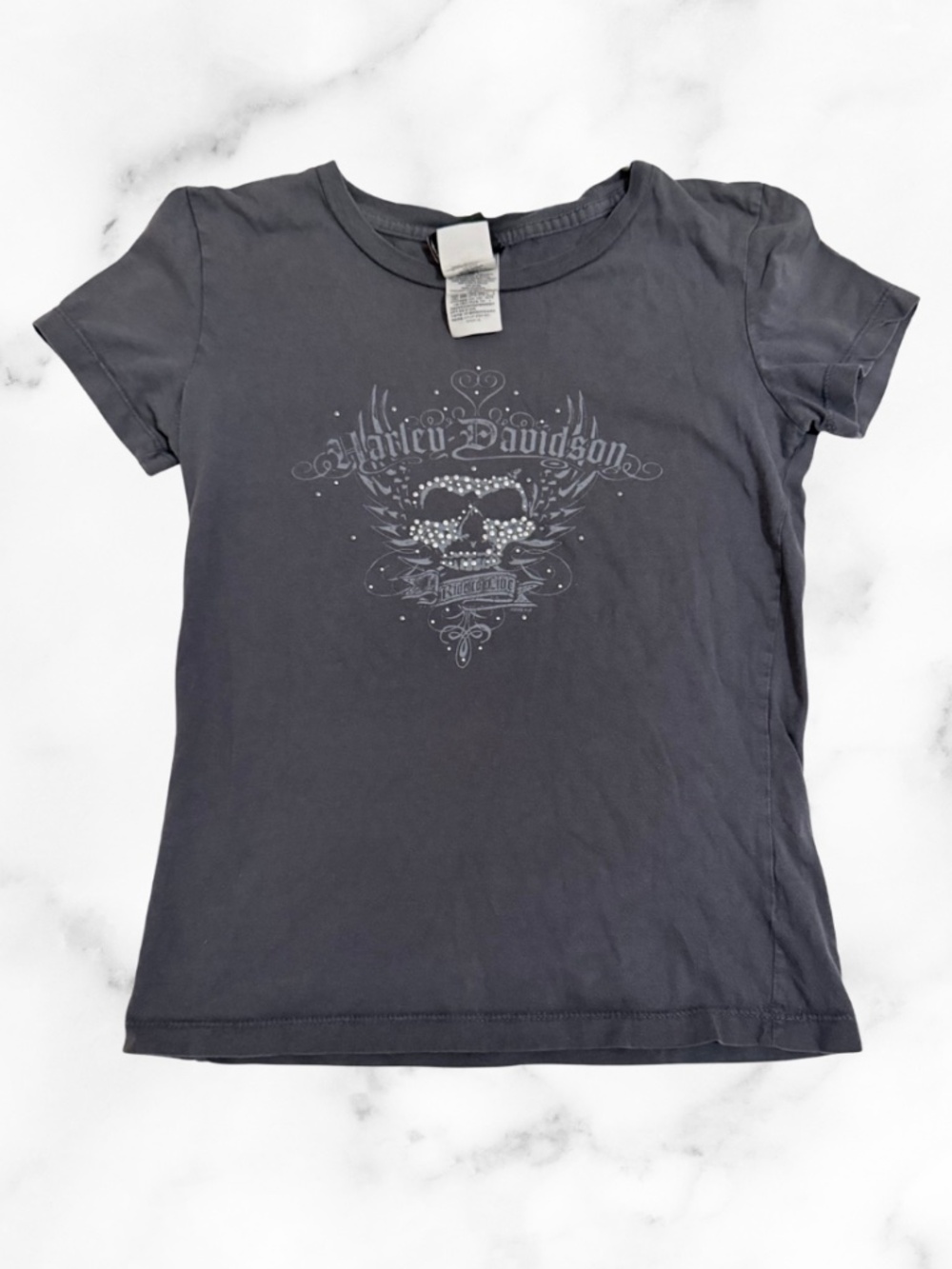 Women's Short Sleeve Harley Davidson Gray T-Shirt